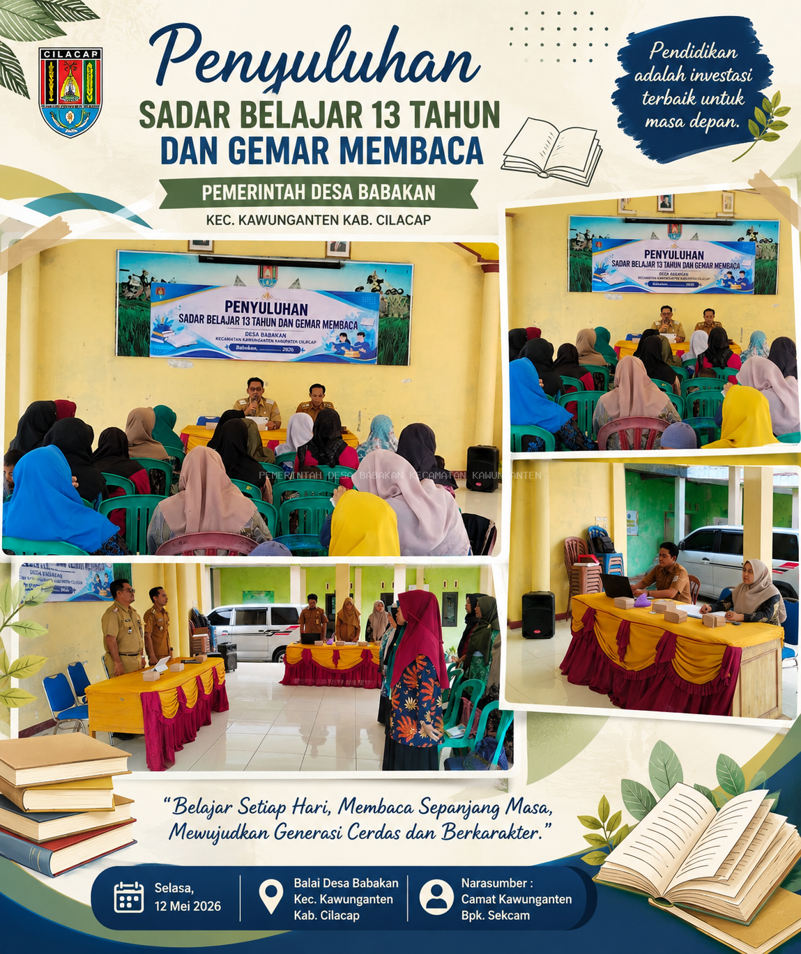 Penyuluhan Sadar Belajar 13 Tahun dan Gemar Membaca