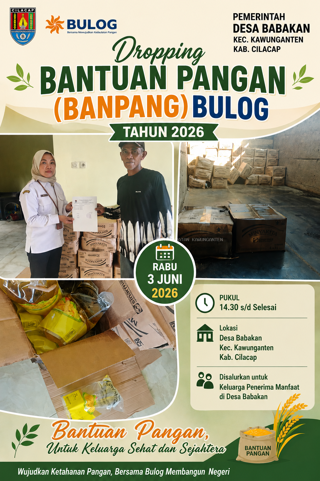 Dropping Banpang (Bantuan Pangan) BULOG Alokasi Februari–Maret 2026